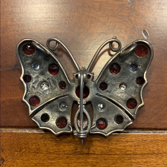 Sterling silver butterfly brooch/pendant - Picture 4 of 6